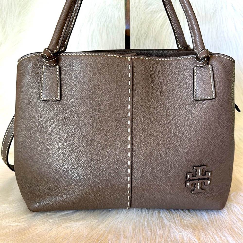 Authentic TORY BURCH McGraw large triple compartment satchel